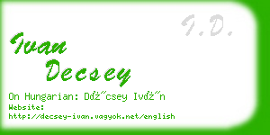 ivan decsey business card